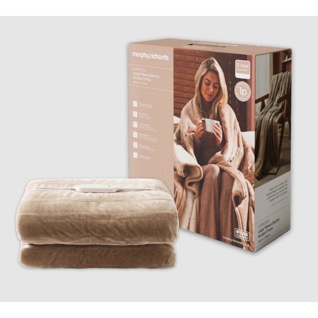 Morphy Richards 610006 Teddy & Flannel Luxury Throw 200cm x 180cm - Mocca