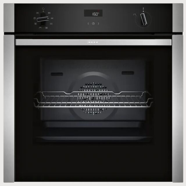 Neff B4ACF1AN3B Black with stee CircoTherm, 6 functions, LCD display, Rotating handle