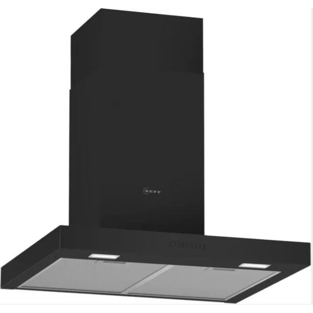 Neff D62BBC0S0B Black 60cm, Box Design, 3 speed, push buttons, LED lights. Optional CleanAir Standar