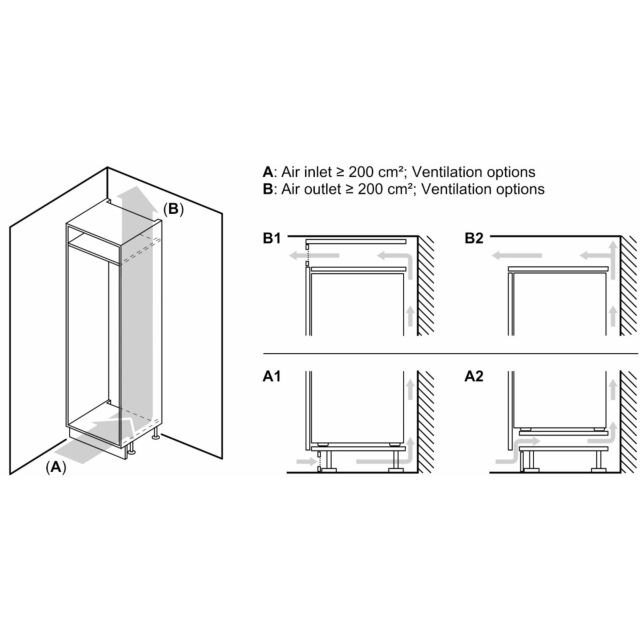 Neff GI7815CE0G Integrated Tall Built-In Frost Free Freezer (Fixed Hinge)