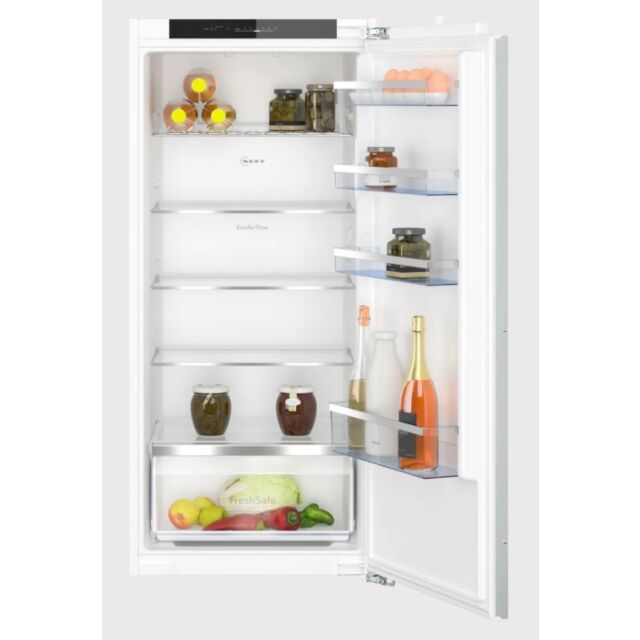 Neff KI1412FE0 122x54 built in fridge, vegetable box, LED Light, 5 glass shelves, fixed hinge