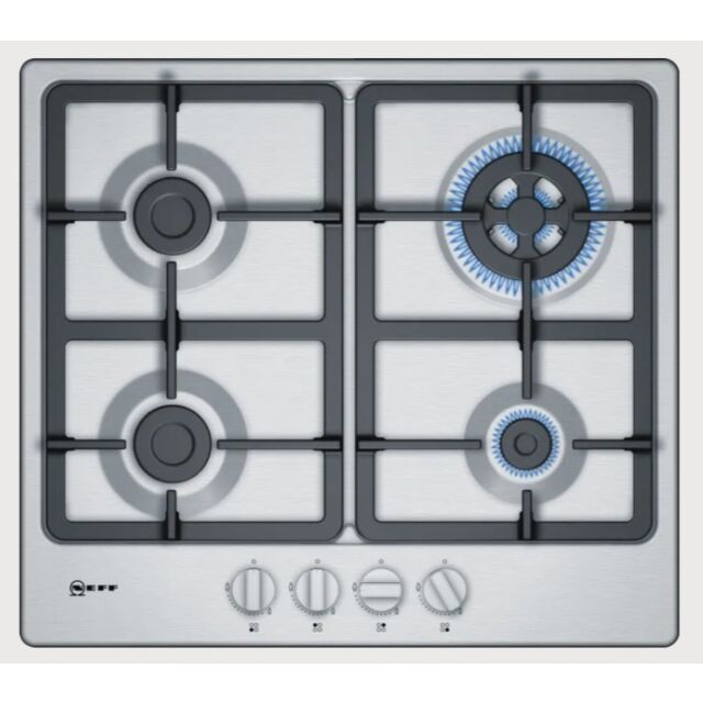 Neff T26BB59N0 60cm, 4 burners, 3.3kW Wok, Cast Iron supports
