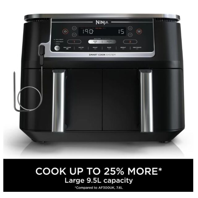 Ninja AF451UK Foodie Max Dual Zone Air Fryer With Probe