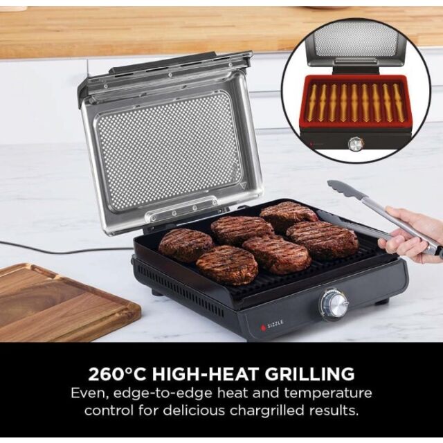 Ninja GR101UK Ninja Sizzle Grill & Flat Plate - Black