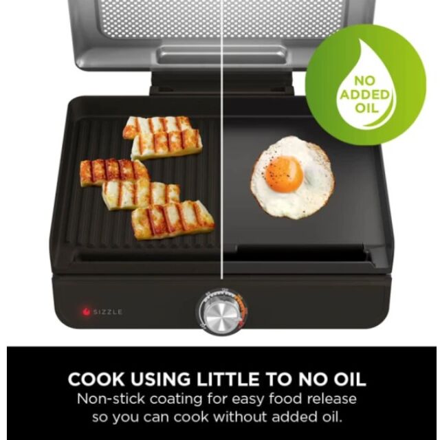 Ninja GR101UK Ninja Sizzle Grill & Flat Plate - Black