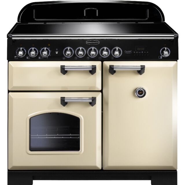 Rangemaster CDL100EICR/C Cream/Chrome Classic Deluxe 100 Electric.Induction Range Cooker