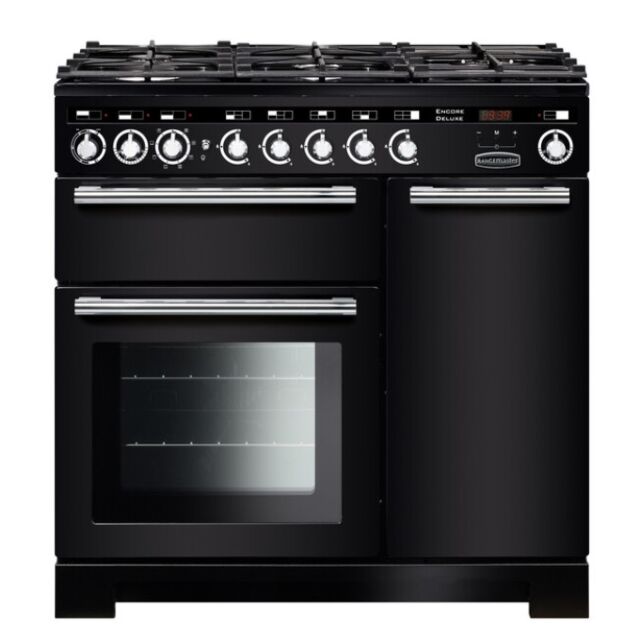Rangemaster EDL90DFFBL/C Black 117180 ENCORE DL 90 DF BLACK CHROME TRIM