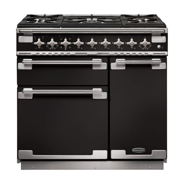 Rangemaster ELS90DFFGB/ Black Elise 90 Dual Fuel Range Cooker