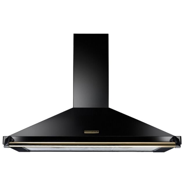 Rangemaster RCLAHDC110BL/B 134330 110Cm Rm Classic Hood Black/ Brass Rail