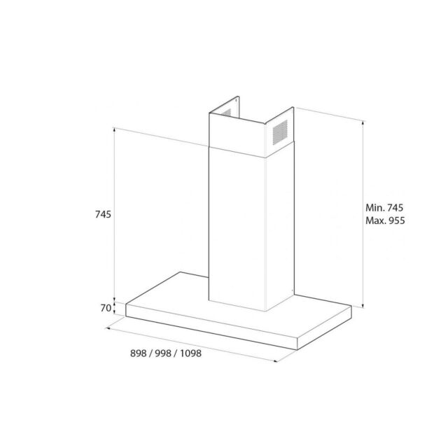 Rangemaster UNBHDS90SL/ Slate 110Cm Flat Chimney Hood 