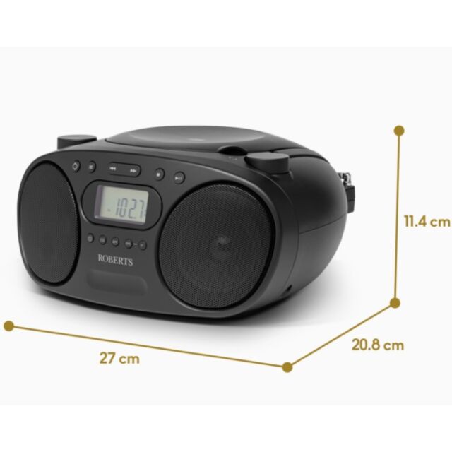 Roberts ZOOMBOXFMBK Black Am/Fm Radio CD Player