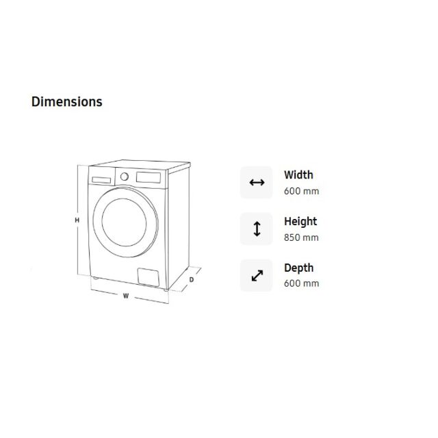 Samsung DV90DG52A0AEEU Series 5 Heat Pump Tumble Dryer - White - Reversible Door