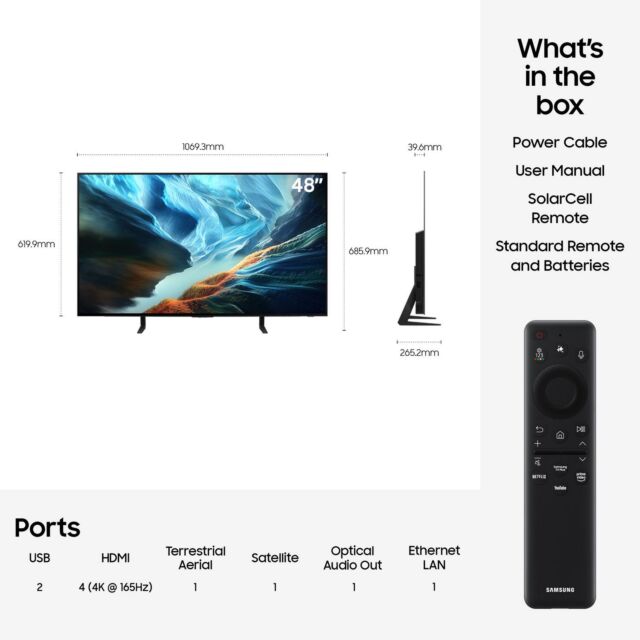Samsung QE48S90HAEXXU 48inch OLED Glare Free Vision AI Smart TV