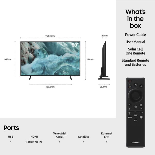 Samsung QE50Q7F2AUXXU 50inch 4K QLED AI Smart TV