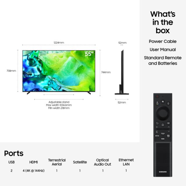 Samsung QE55QN80HAUXXU 55inch 4K Neo QLED Vision AI Smart TV
