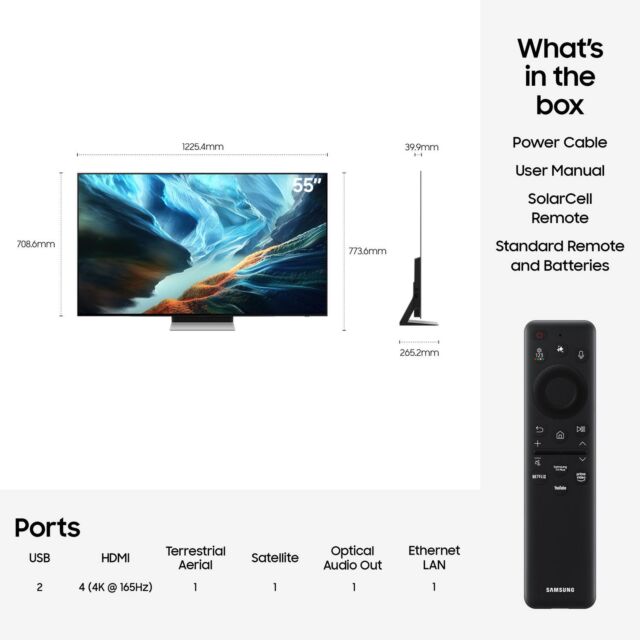 Samsung QE55S90HAEXXU 55inch OLED Glare Free Vision AI Smart TV