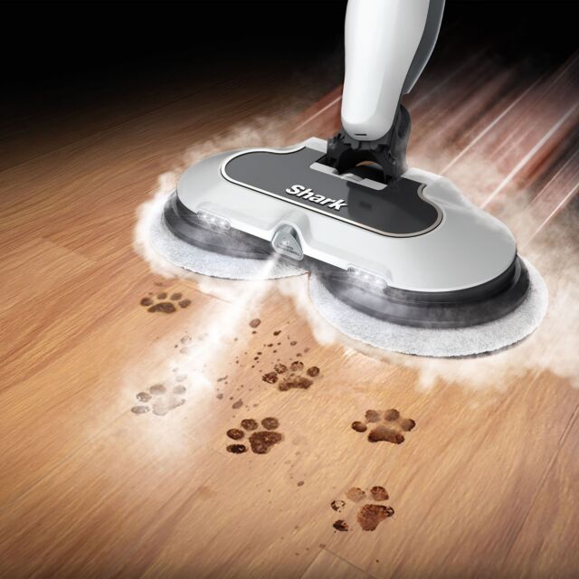 Shark S8201UK Steam & Scrub Automatic Steam Mop with Steam Blaster - White