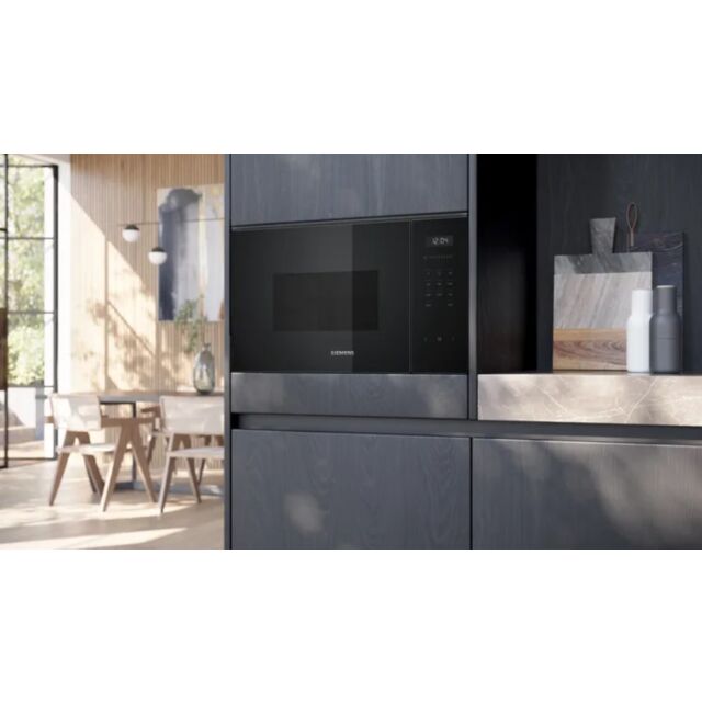 Siemens BF555LMB1B Black Up to 900W, 25 litres, 5 power levels, electronic control, left hinged door