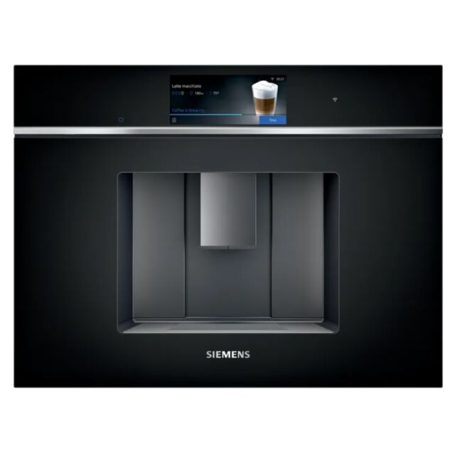 Siemens CT718L1B0 Black with stee Electronic, TFT touchDisplay Pro, double cups, front access