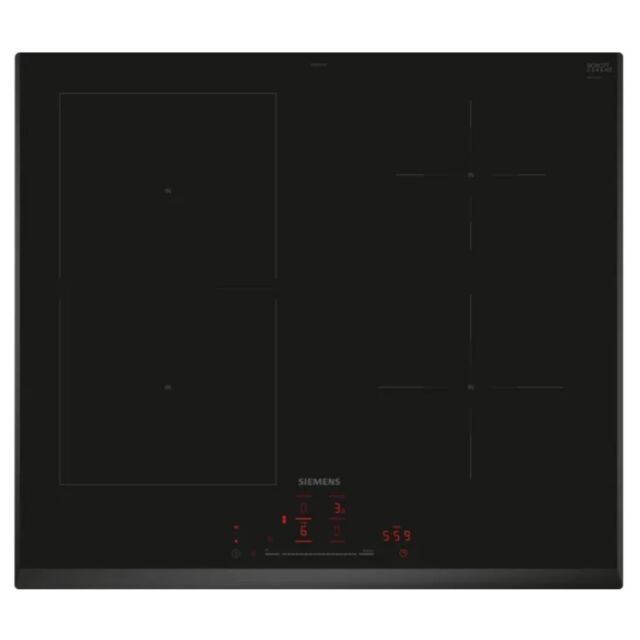 Siemens ED651HSB1E Black glass 60 cm, 4 zone, touchSlider control, combiZone, Home Connect, Favourit