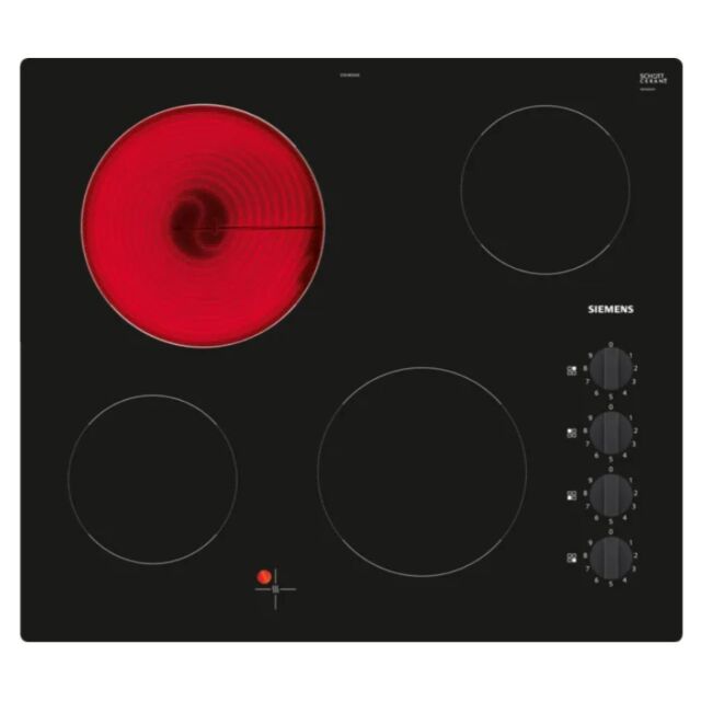 Siemens ET61RCEA1E Black glass 60 cm, 4 zone, Side control, Frameless