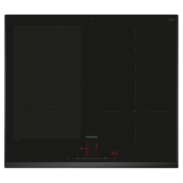 Siemens EX651HEC1E Black glass 60 cm flex Induction, touchSlider control, 1xFlex plus 2 zones, Home 