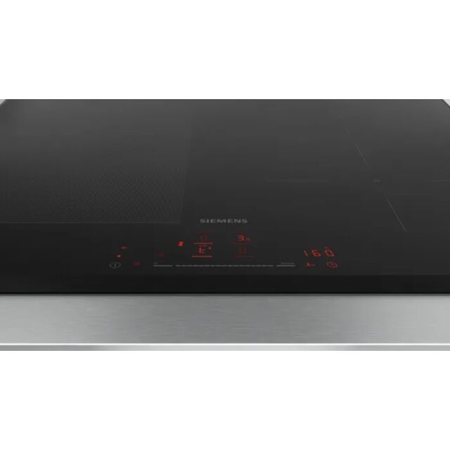 Siemens EX651HEC1E Black glass 60 cm flex Induction, touchSlider control, 1xFlex plus 2 zones, Home 