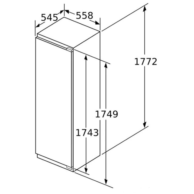 Siemens GI81NHCE0 1772H 558W 545D Built In Nofrost Freezer, Daylight, 7 Compartments, 5 Freezer Draw