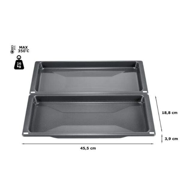 Siemens HZ530000 2 piece half depth enamelled pan set for single ovens