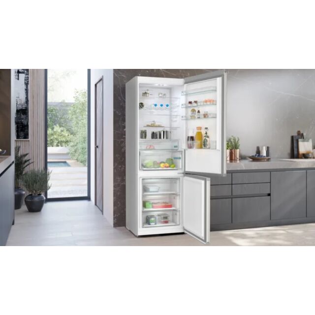 Siemens KG49NXIDF Stainless steel Iq300, Free-Standing Fridge-Freezer With Freezer At Bottom, 203 X 