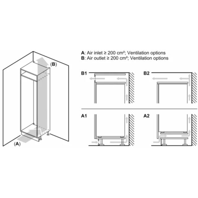 Siemens KI96NVFD0 1935H 558W 548D Built In Fridge Freezer No Frost Fix Hinge