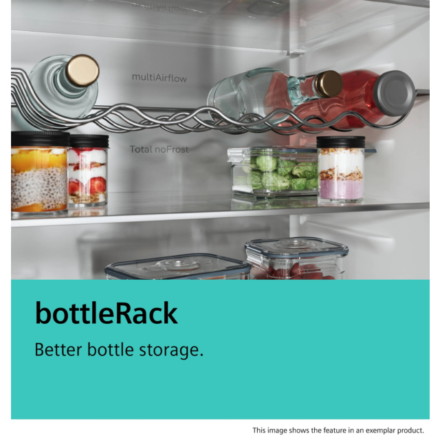 Siemens KI96NVFD0G Iq300 Built-In Fridge-Freezer With Freezer At Bottom 193.5 X 55.8 Cm Flat Hinge