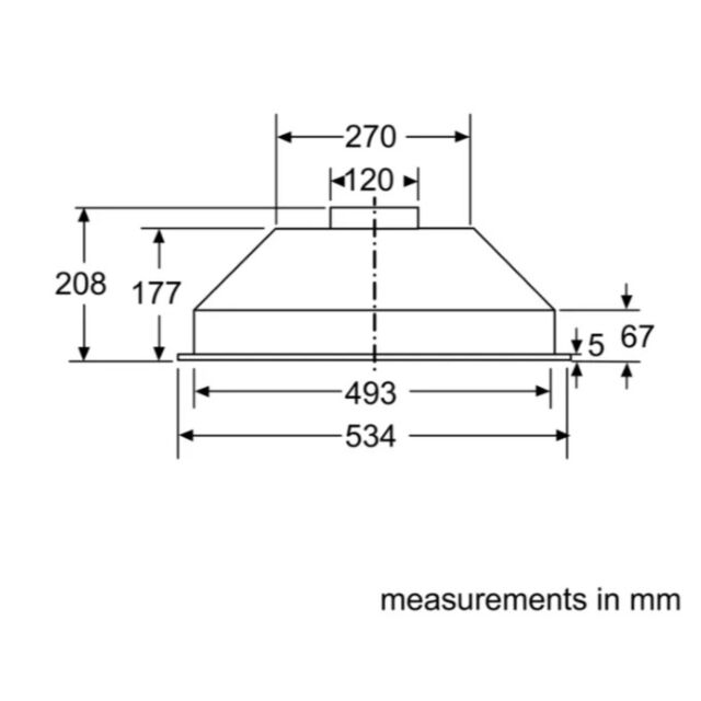 Siemens LB53NAA30B Metallic silver 53cm, 3 speed, LED lights, Quick fix system, Push buttons. Option