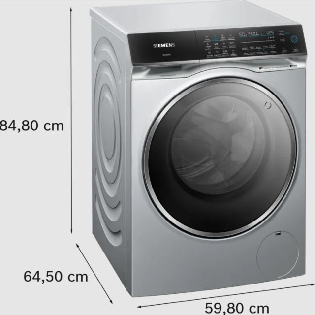 Siemens WN54C2ATGB Silver 10.5kg/ 6kg, 1400rpm, Home Connect, intelligent dosing, Prewash, varioSpee