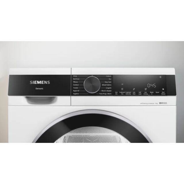 Siemens WQ45G200GB White 9kg, Heat Pump dryer, selfCleaning condenser, LED display, Time delay / Tim