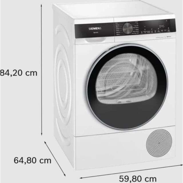 Siemens WQ45G200GB White 9kg, Heat Pump dryer, selfCleaning condenser, LED display, Time delay / Tim