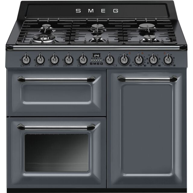 Smeg TR103GR Slate Grey Victoria 100 Dual Fuel Range Cooker