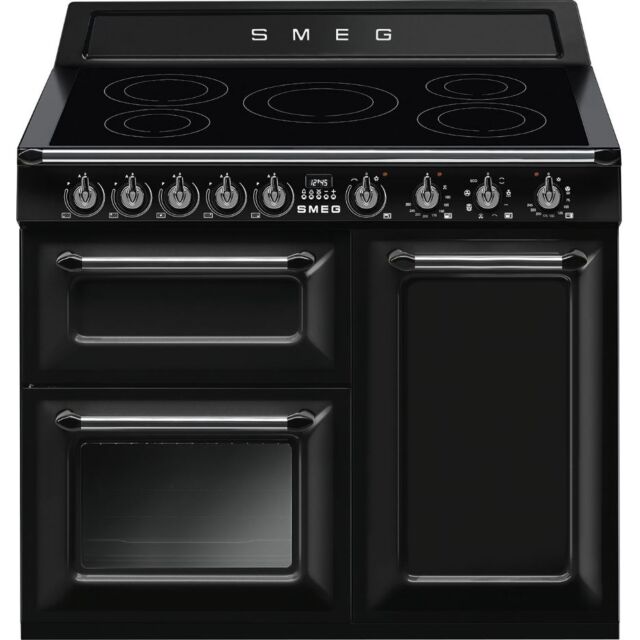 Smeg TR103IBL2 Black 100cm Victoria Black Three Cavity Traditional Range Cooker with Induction Hob