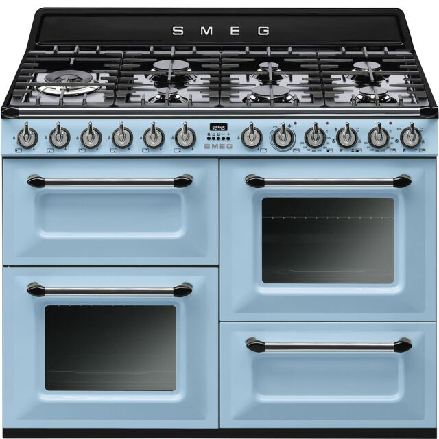 Smeg TR4110AZ Pastal Blue Victoria 110 Dual Fuel Range Cooker