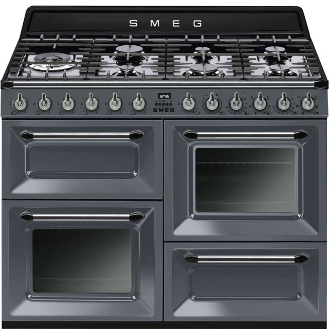 Smeg TR4110GR Slate Grey Victoria 110 Dual Fuel Range Cooker