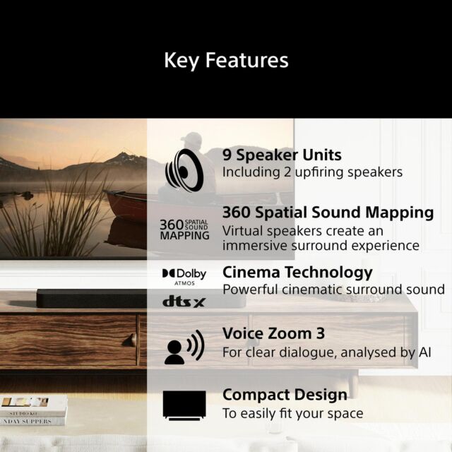 Sony HTA7100.CEK BRAVIA Theatre Bar 7 Dolby Atmos Soundbar - Black