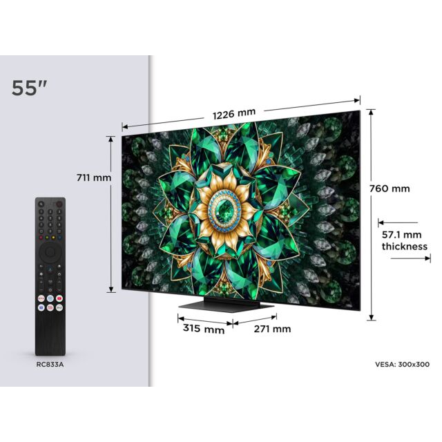 TCL 55Q7C-UK 55inch 4K QD-Mini LED UHD Smart Google TV