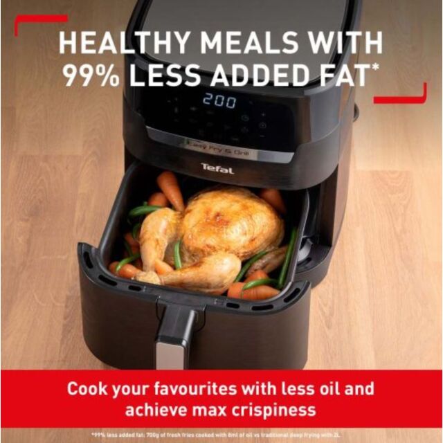 Tefal EY505827 EasyFry Precision 2in1 Digital Air Fryer & Grill 4.2L - Black