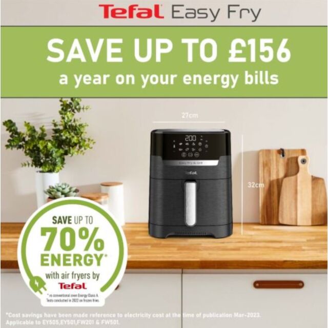 Tefal EY505827 EasyFry Precision 2in1 Digital Air Fryer & Grill 4.2L - Black