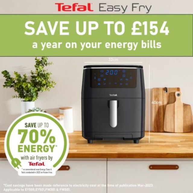 Tefal FW201827 Tefal EasyFry 3in1 Digital Air Fryer Grill & Steamer 6.2L - Black