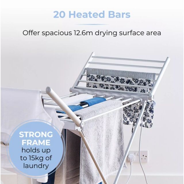Tower T25003 Heated Winged Airer with Cover - Silver