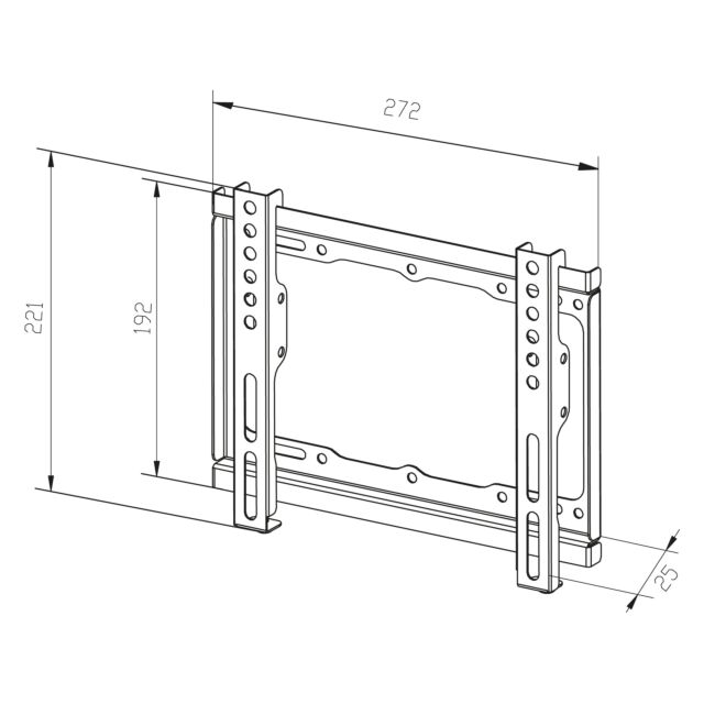 TTAP TTD202F Black Fixed, 25mm From wall, Max Weight 20Kg, Up to 43inch