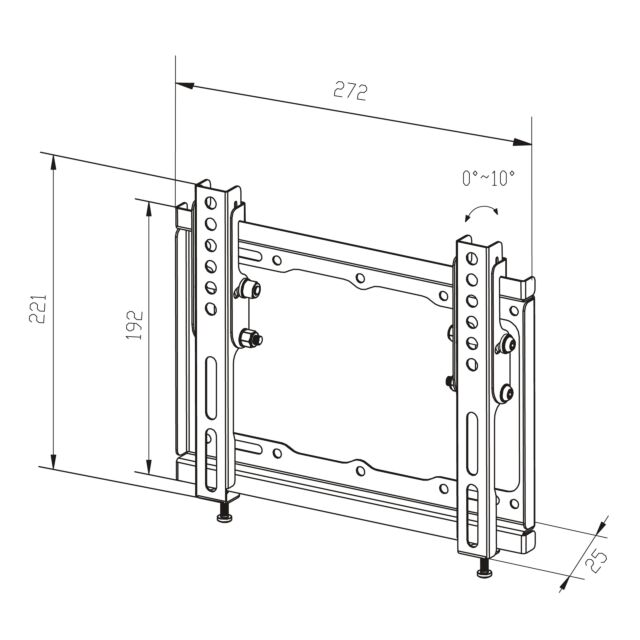 TTAP TTD202T1 Tilt 10°, 25mm From wall, Max Weight 20Kg, Up to 43inch