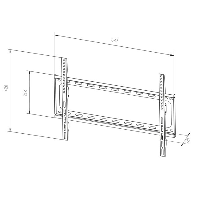 TTAP TTD604F Black Fixed, 25mm From wall, Max Weight 35Kg, Up to 70inch