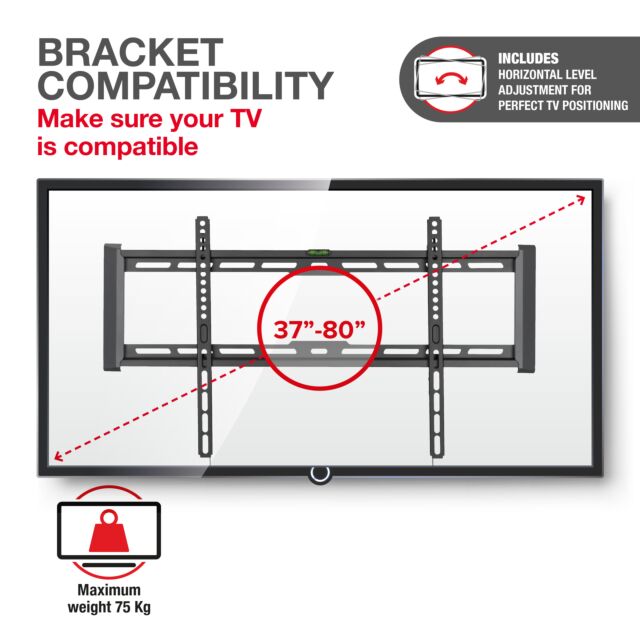 TTAP TTD604FLA LEVEL ADJUSTABLE Fixed, 27mm from wall, Max Weight 75Kg Up to 80inch